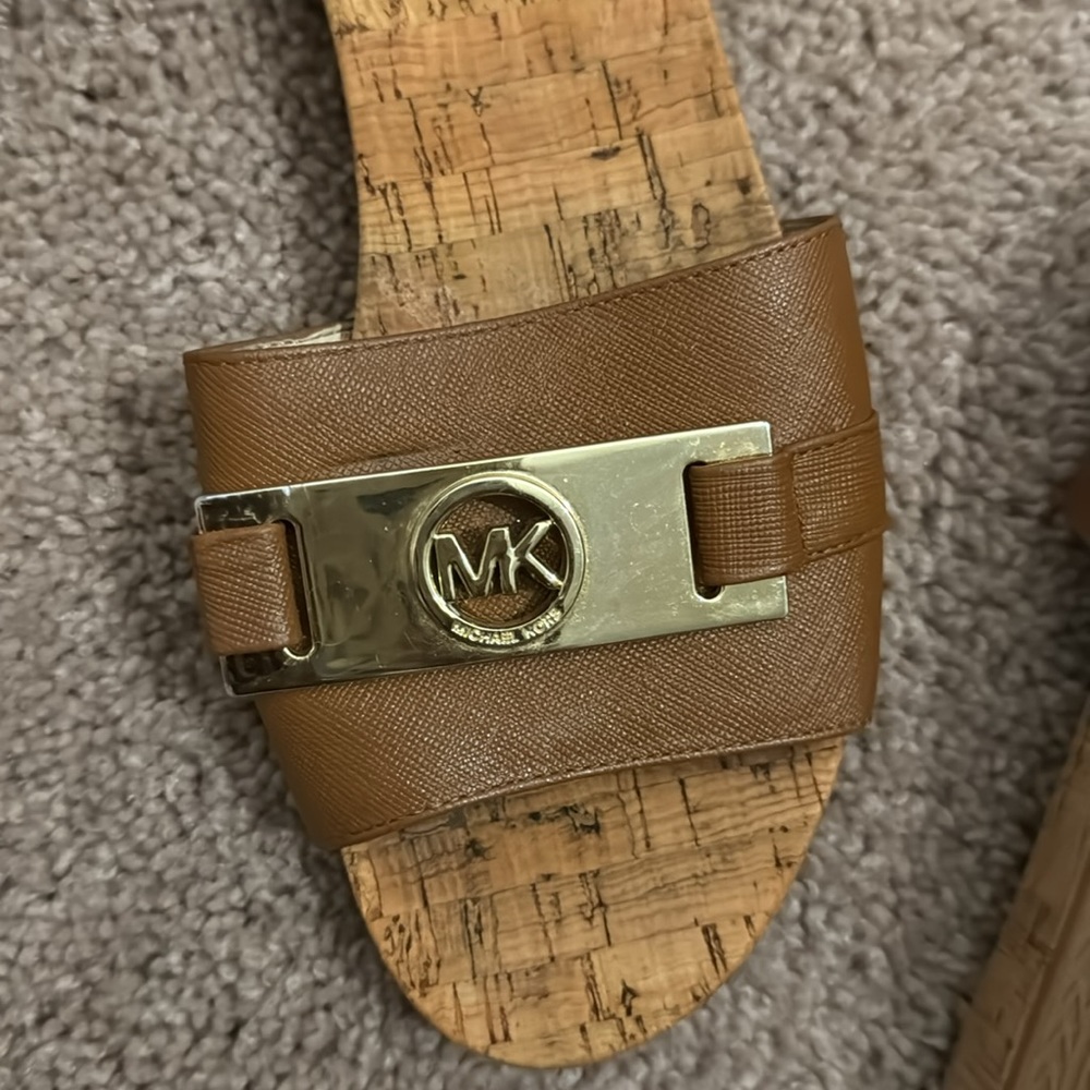 Michael Kors Mk Authentic Size 7 Slides Sandal Go… - image 3